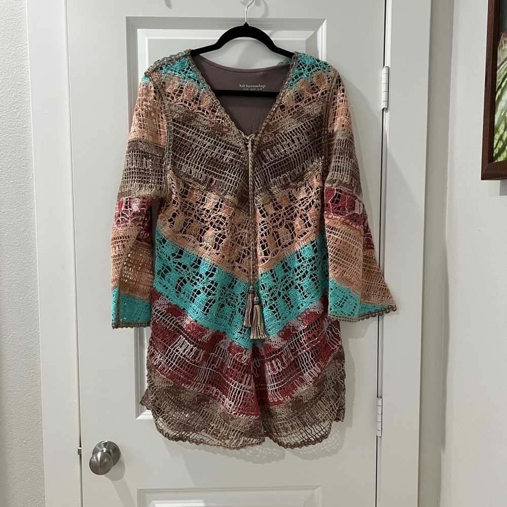 Soft Surroundings Multicolor Crochet chevron Tunic - Picture 5 of 5